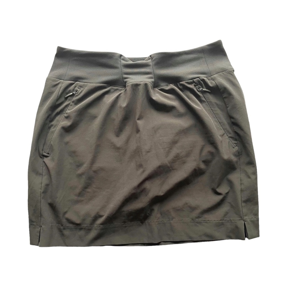 Athleta Soho Skort Womens Size 6 Skirt Athletic Pull On Stretch Zip Pockets Gray